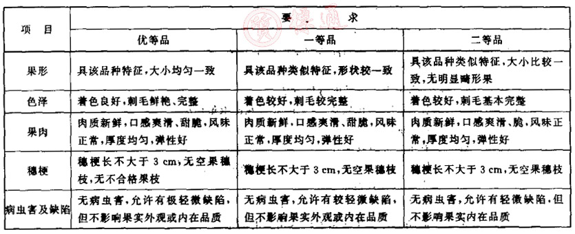 红毛丹等级划分